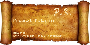 Propszt Katalin névjegykártya